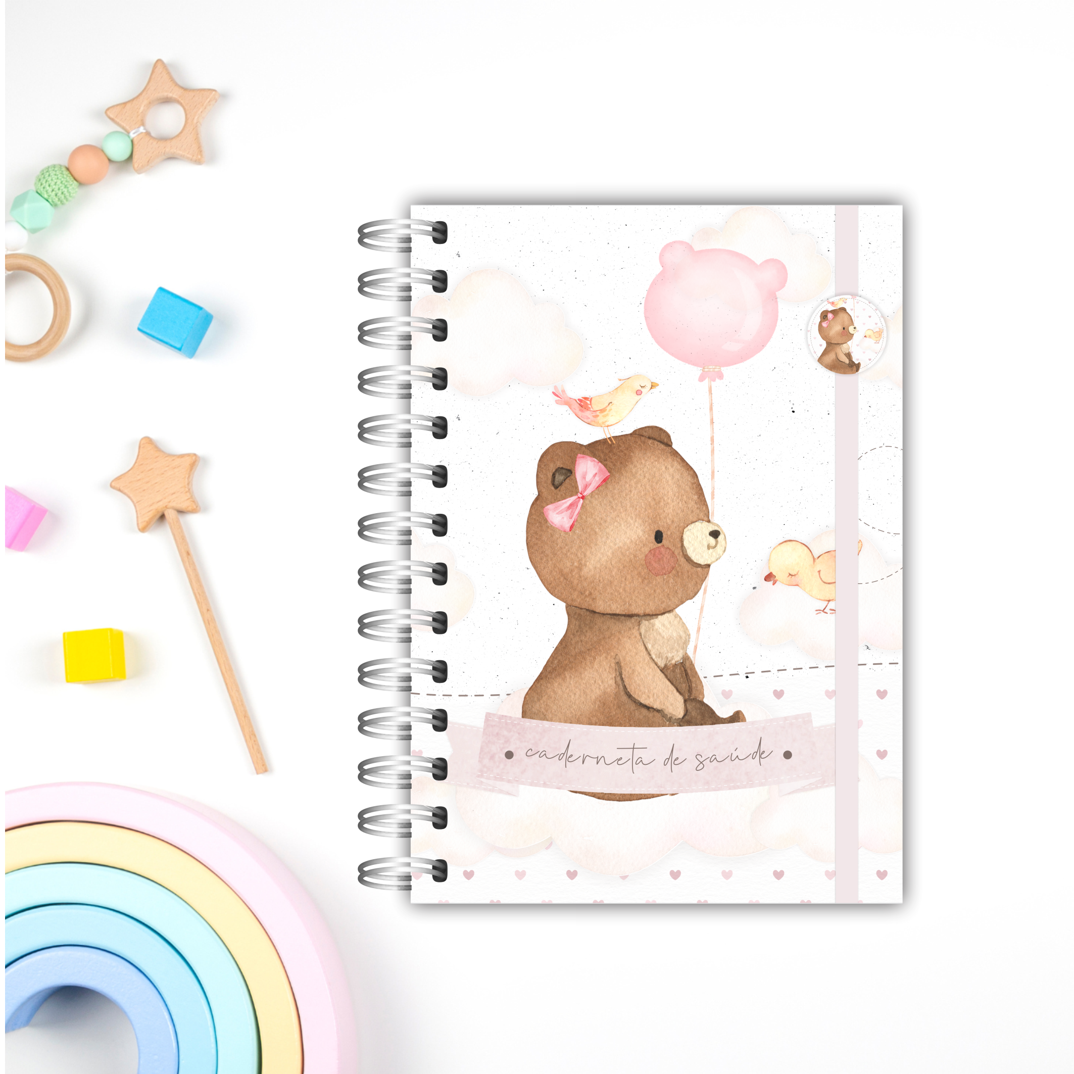 Caderneta de Saúde - Personalizada - Ursa e Pássaros