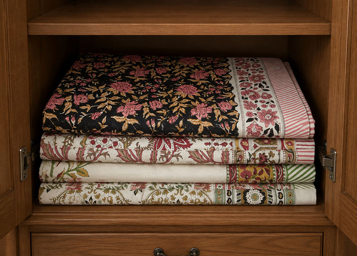 Nappes blockprintées en Inde 