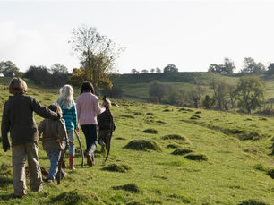 Children exploring Welsh countryside