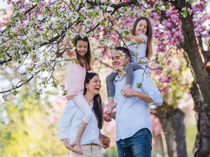 A family enjoying a spring break together