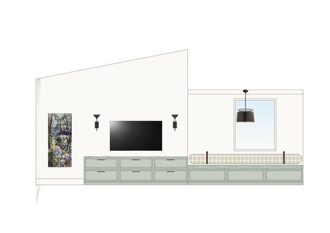 Living and Dining Room Elevation Render