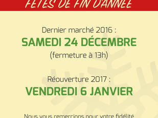 Horaires fin d'année