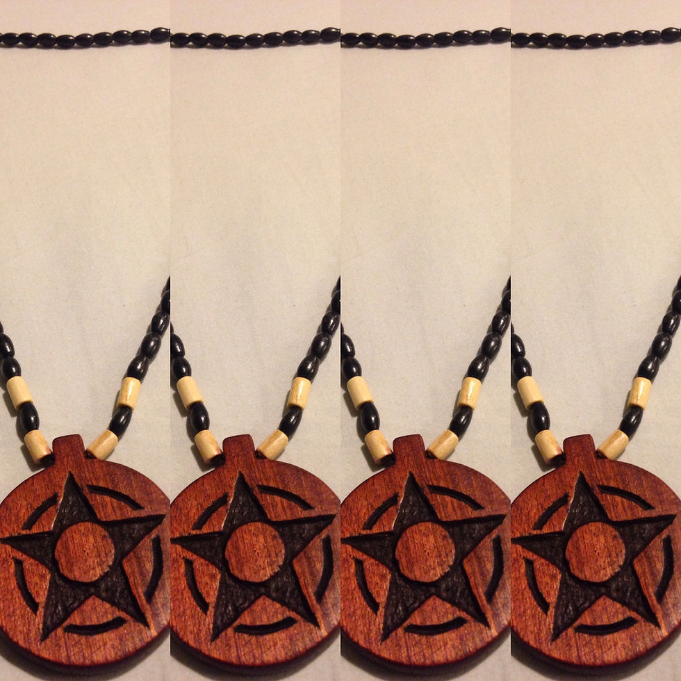 Thumbnail: Carved Wooden Pendant Necklace