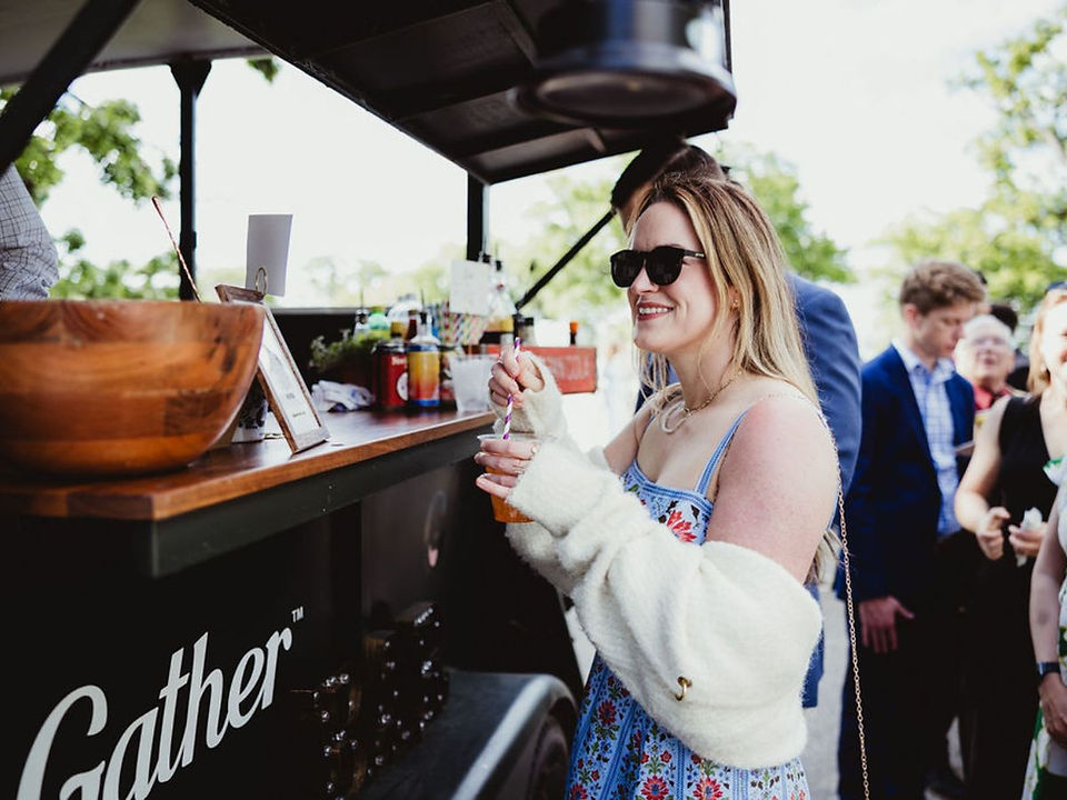 Gather Mobile Bar kept the drinks flowing and the vibe festive, adding a fun and personal touch to the outdoor cocktail hour at this Olin Park wedding.
