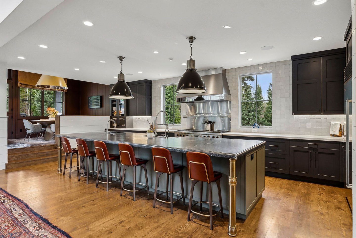 Modern kitchen island with seating
