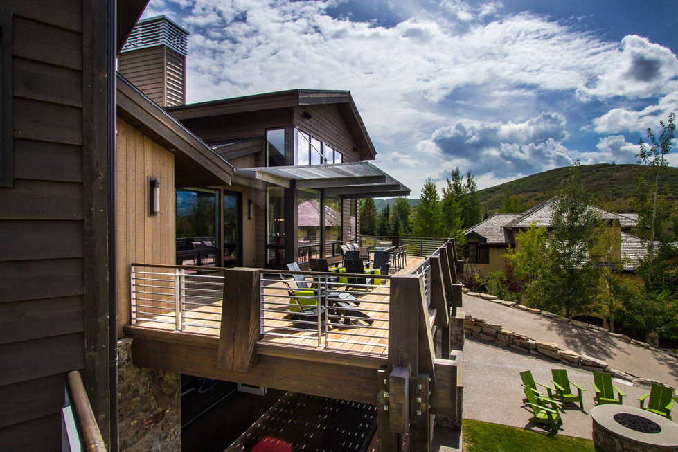 Luxury home deck, mountain view
