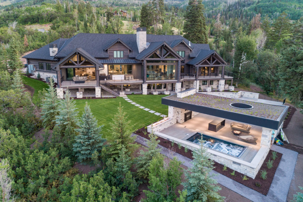 Luxury mountain home with expansive backyard and outdoor entertaining area