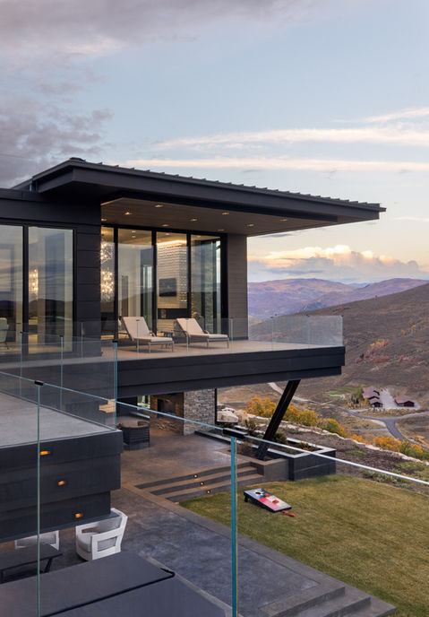 Modern mountain home with expansive deck and views