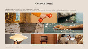 Concept board realised by Studio Bagnaschino, as part of an online interior design project.