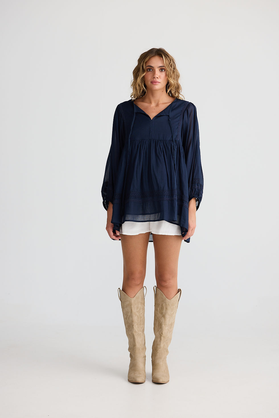 Thumbnail: Navy blue boho top