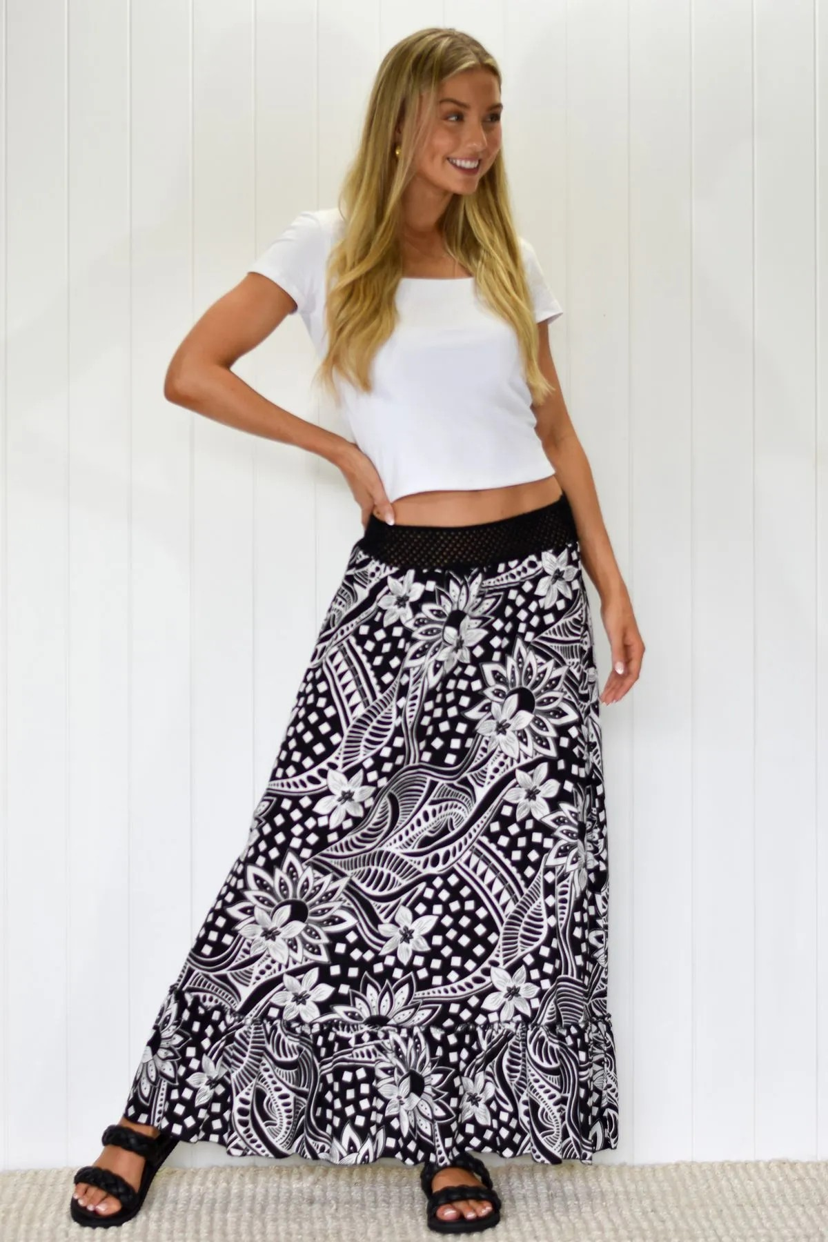 Black & White Maxi Skirt