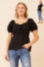 Short Sleeve Top with Front Knot in Pink, Black or White