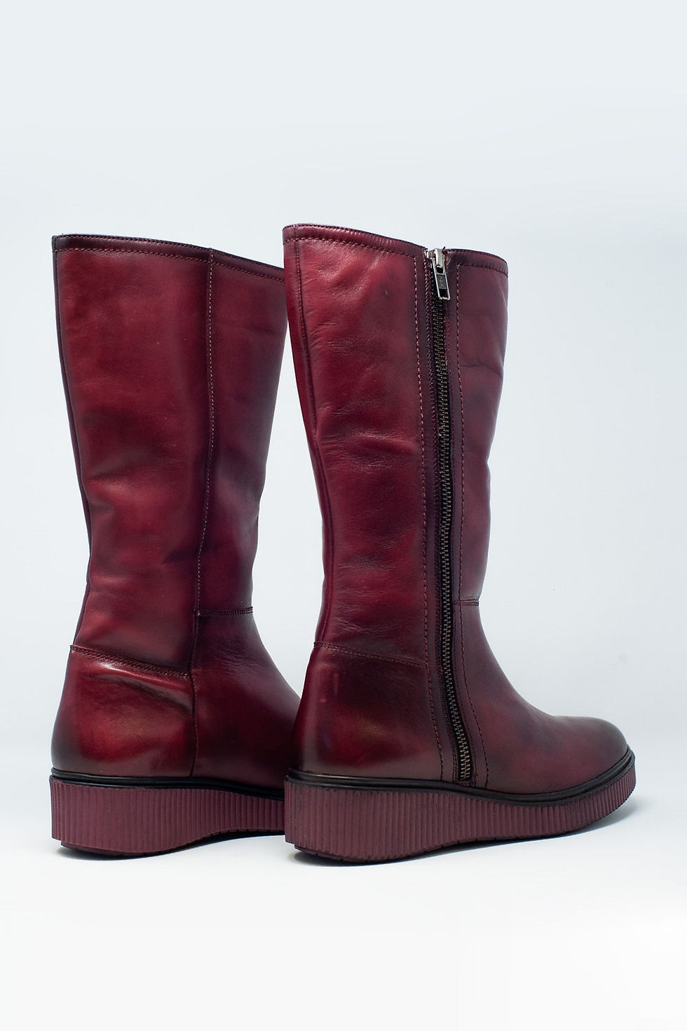 Miniatura: Chunky Zip Boots in Maroon