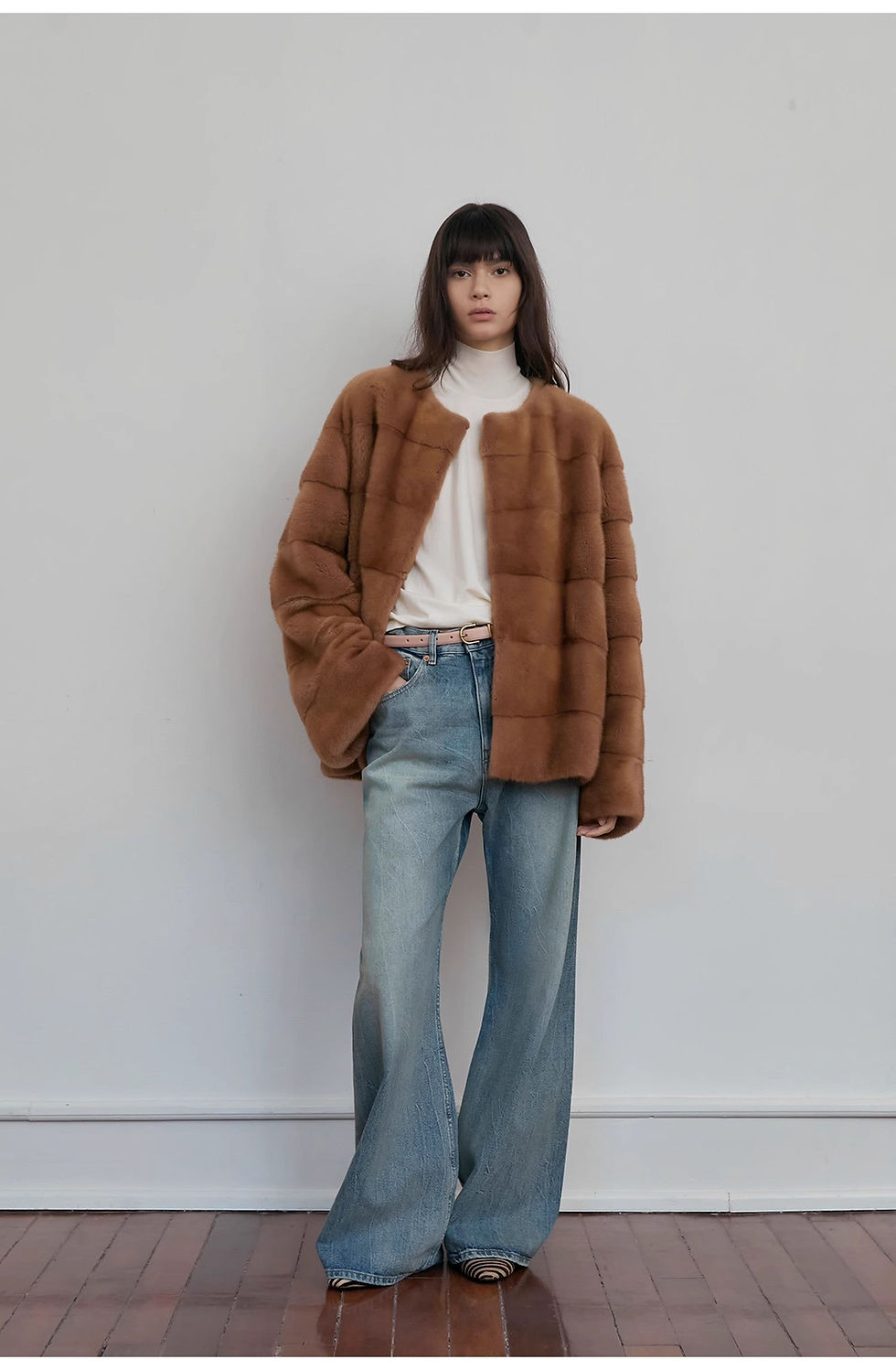 Miniatura: "Magic Dream" Retro Modern Washed Chicken Claw Wrinkled Jeans