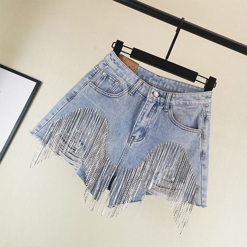 Miniatura: Summer Ripped Jeans Diamond Tassel  for Ladies Denim Shorts Women Clothing Fash