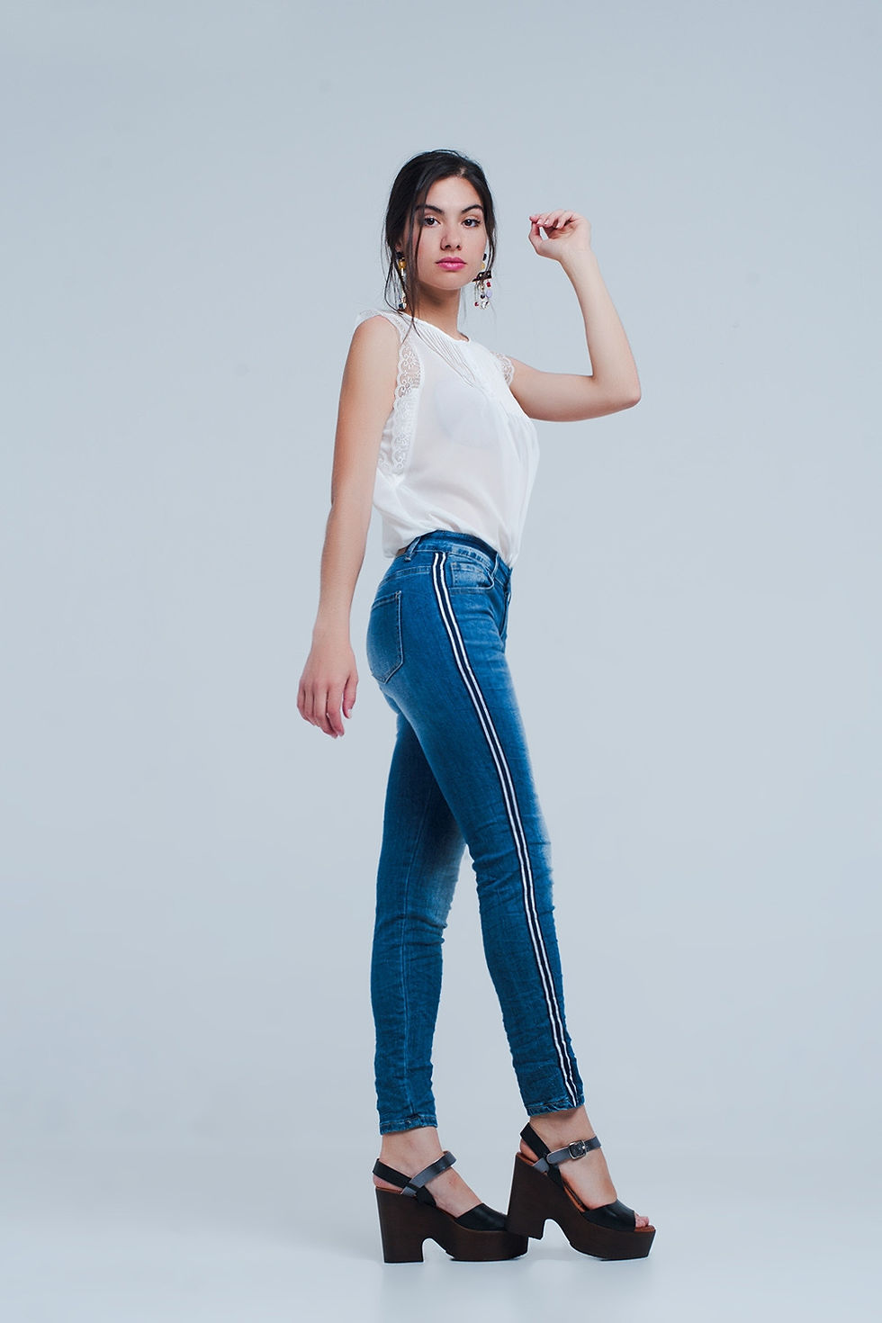 Miniatura: Skinny Jeans With Side Stripe