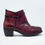 Thumbnail: Maroon Blocked Mid Heeled Ankle Boots With Round Toe