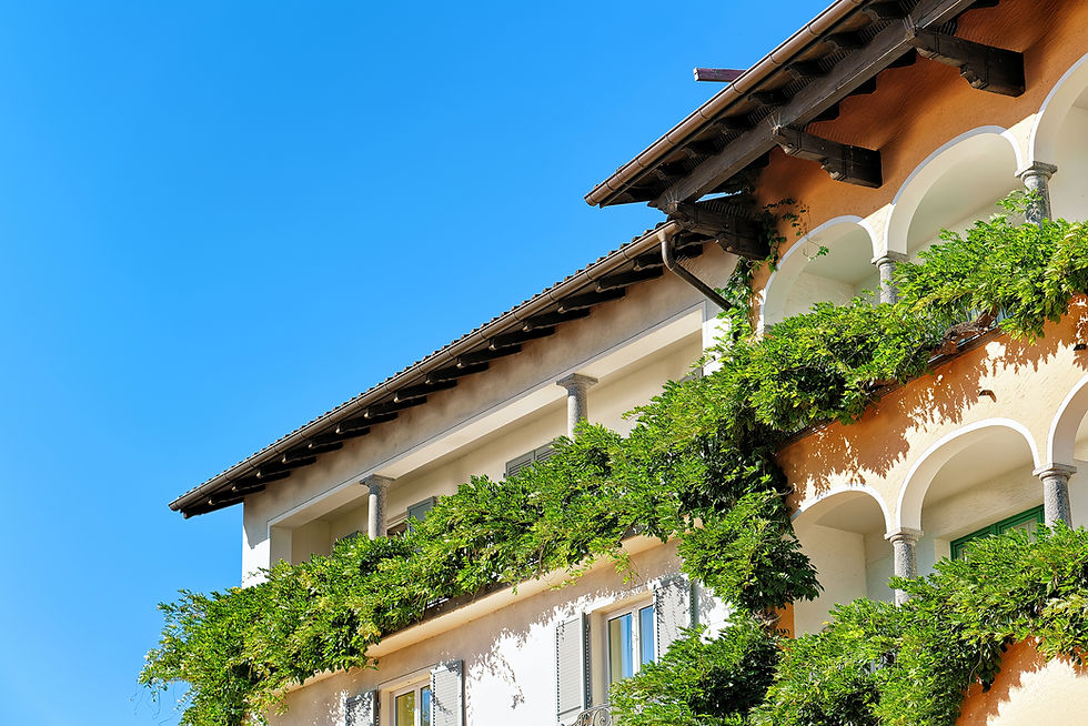 Hotel house at the expensive resort in Ascona on Lake Maggiore in Ticino canton at Swiss..
