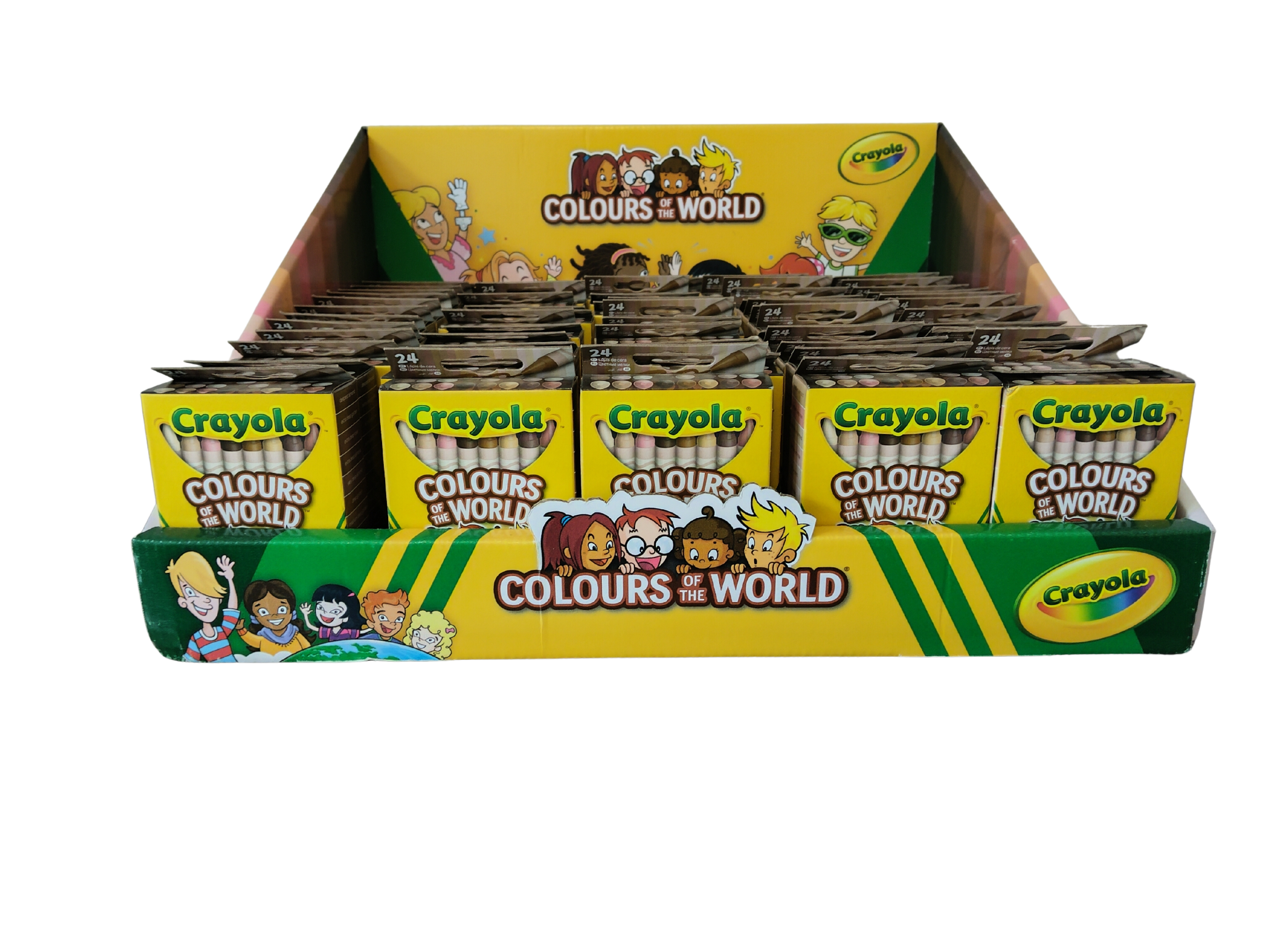 Grote doos met Crayola Colours of the World krijtjes