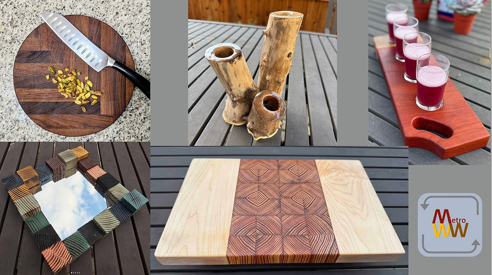 MetroWoodworks makes their debut with the Streetz Artz Alliance at this event and makes gorgeous and unique wood pieces - photo by MetroWoodworks.