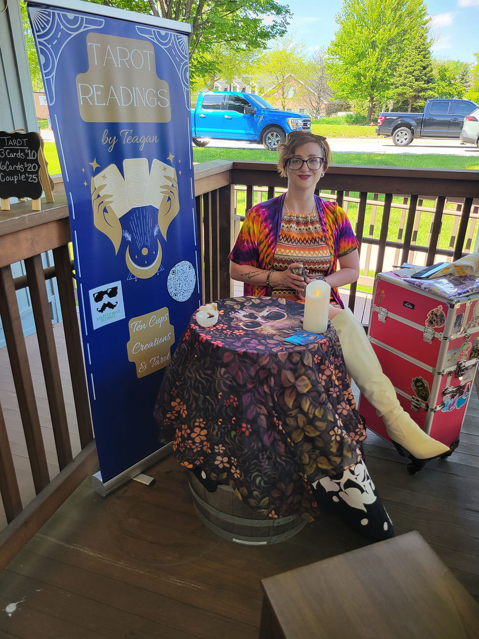Teagan with Ten Cups Tarot will be offering insightful readings. Check out her tent at the event this Sunday! Photo by Streetz