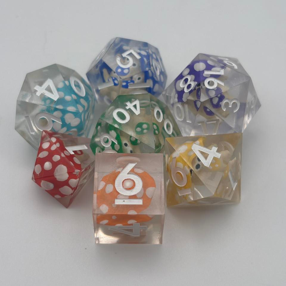 Custom Dice by Alyssa plans to make all the more rainbow dice for this event. Photo by artist.