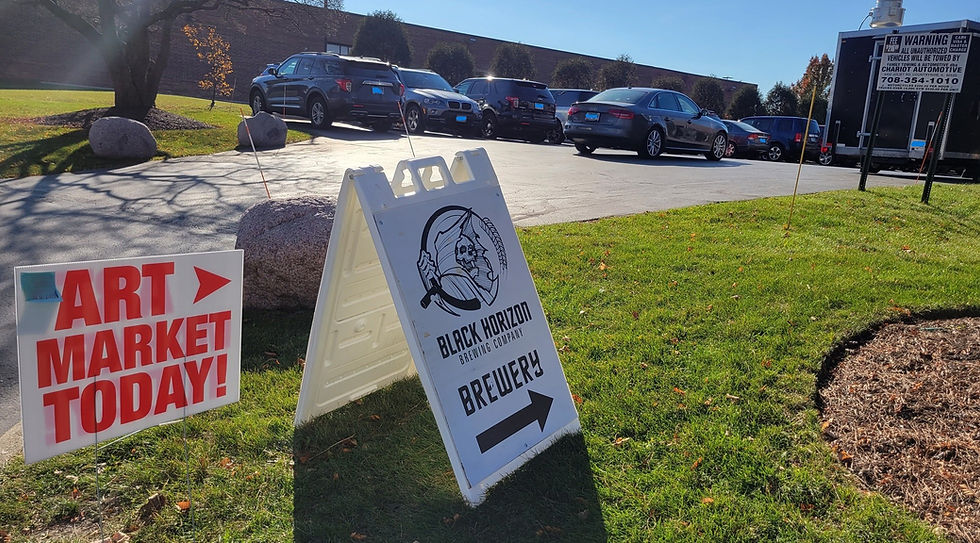 Black Horizon Brewing is like a hidden gem and if it wasn't for this A-Frame sign at the front of the parking lot, some patrons might not find the brewery. Paired with one of the Streetz Alliance signs, patrons shouldn't have any problems finding the event this Saturday!