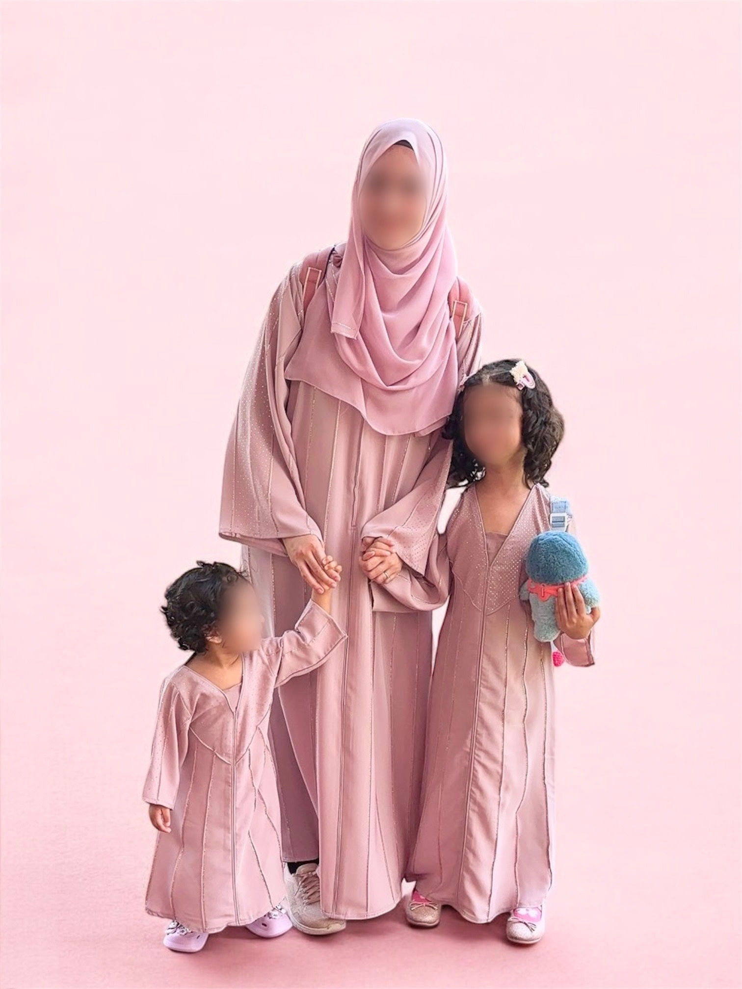 Premium Dusty Pink Abaya with Crystals