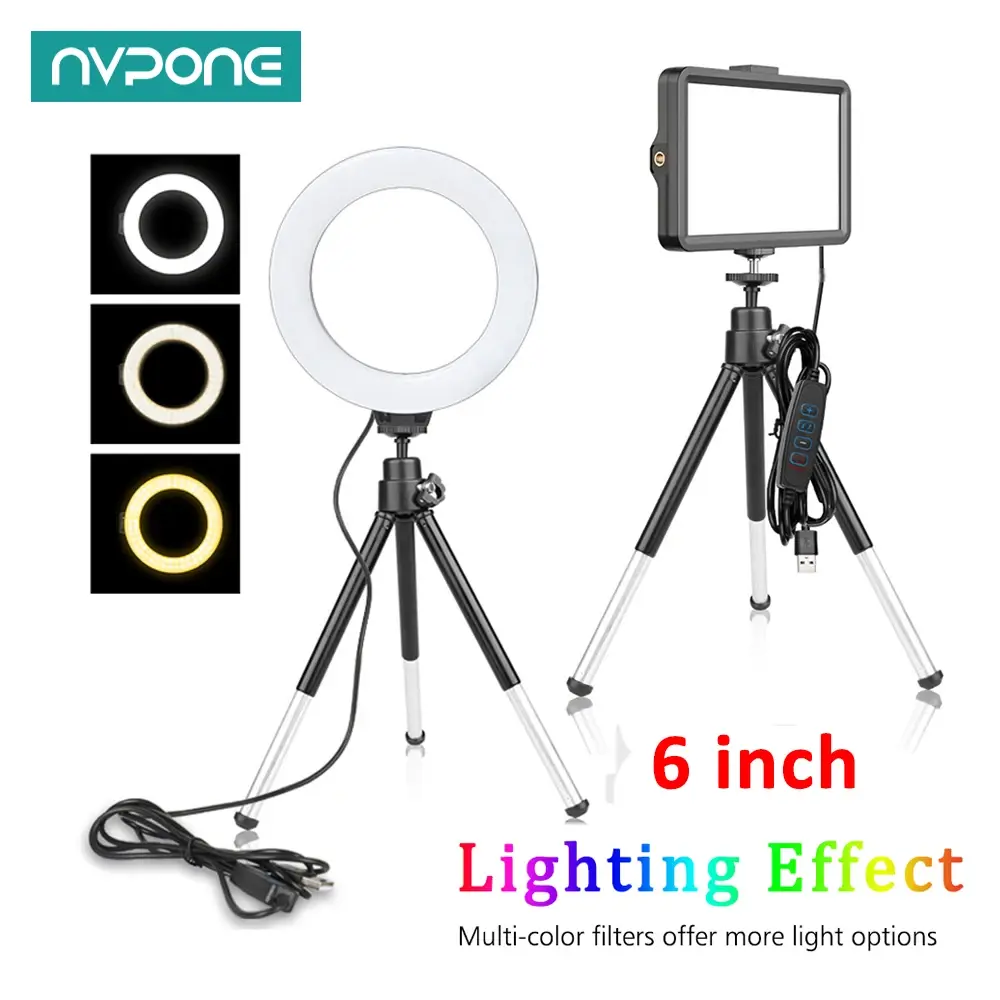 6 Inch LED Photography Video Light Panel RGB Filters Lighting Photo Studio Lamp