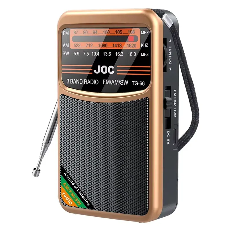 Thumbnail: Battery Operated Radio FM AM SW Radio Built-In Speaker Pointer Pocket Radio