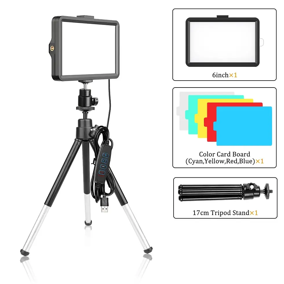 Thumbnail: 6 Inch LED Photography Video Light Panel RGB Filters Lighting Photo Studio Lamp
