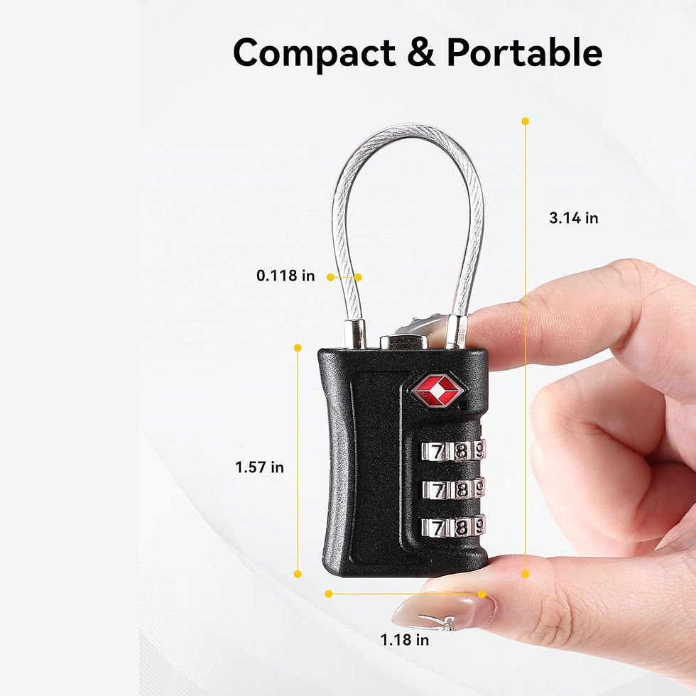 Thumbnail: 4 Pack TSA Customs Code Lock for Travel Luggage Password Changeable Black Lock