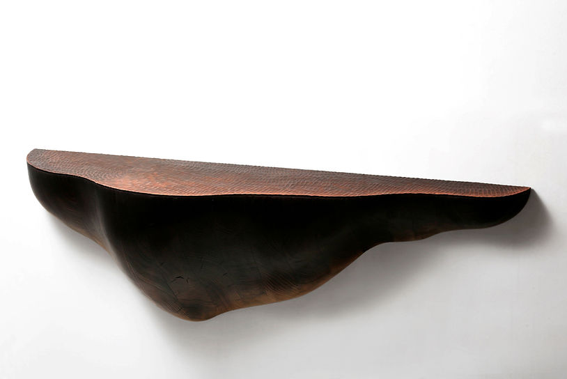console_Jules_Lobgeois_chêne_oak_fumé_smoked_cuivre_copper_patiné_patinated_collectible_ne