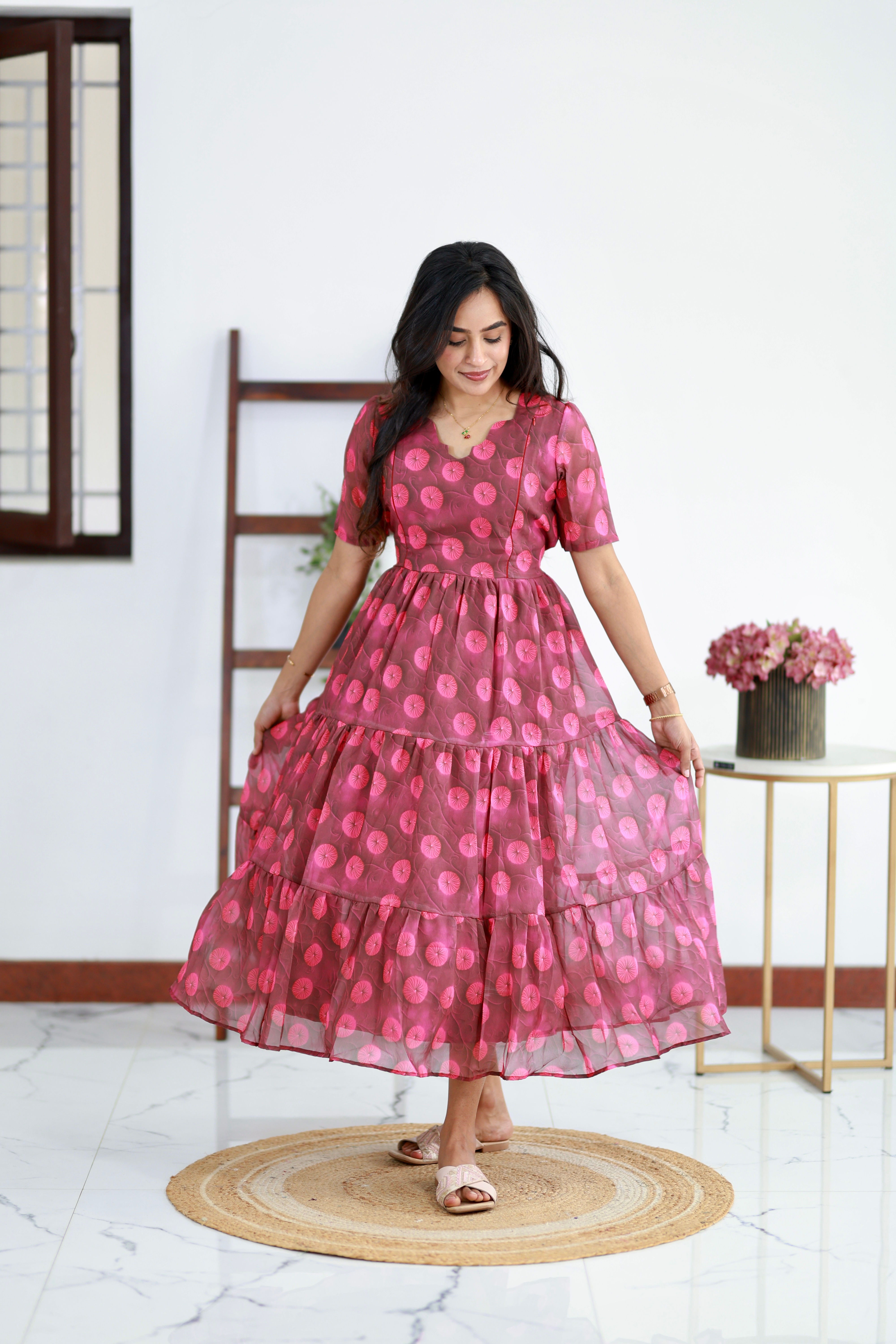 Harsha  F georgette dress With Feeding Zip