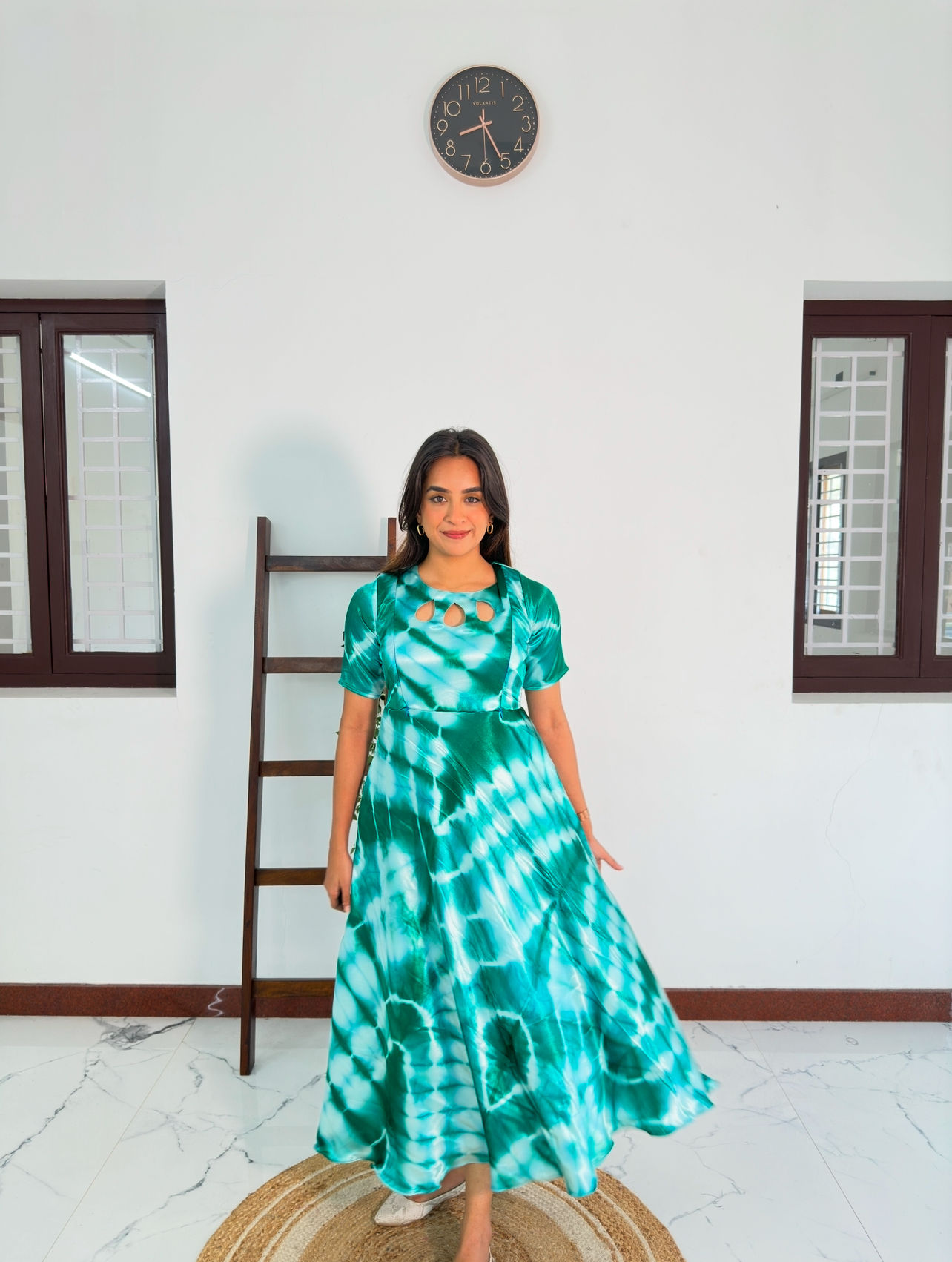 Karishma Green  dress   ( FEEDING (Zip Bottom to Up )OR NON FEEDING)