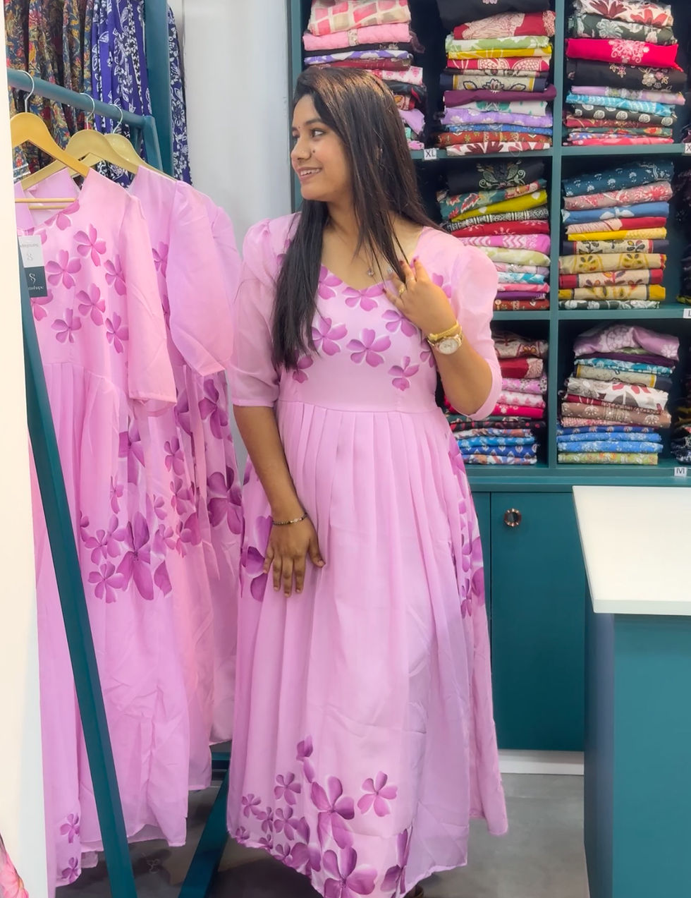Thumbnail: Pinky Georgette Dress Non feeding 