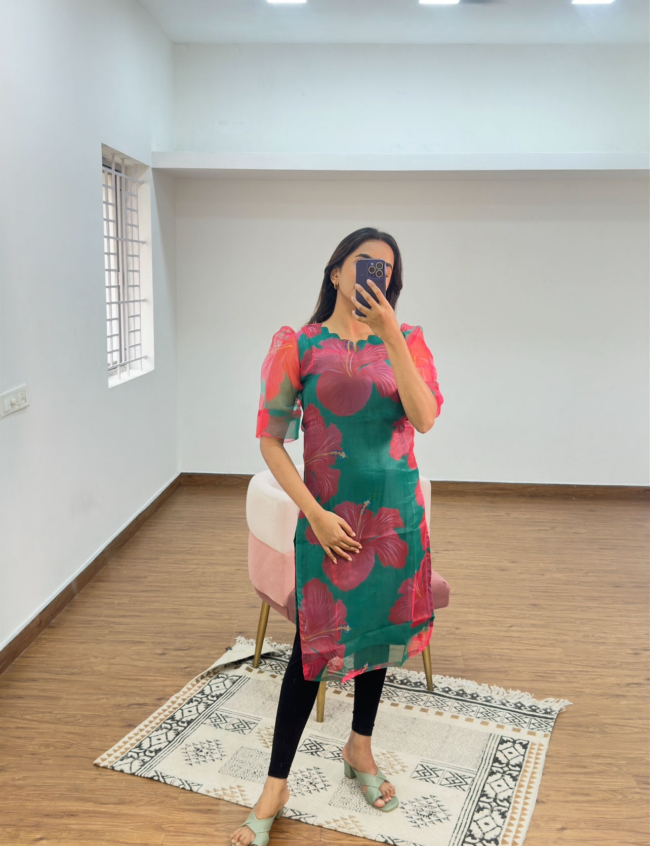 Aashvi organza kurti  NON FEEDING