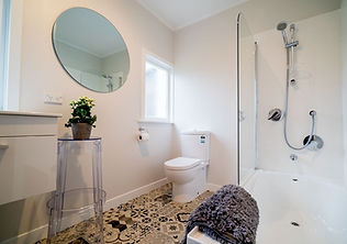 Smart family bathroom with practical design