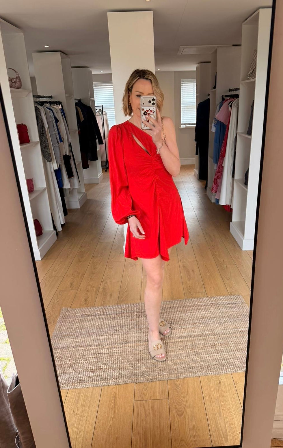 Thumbnail: Lovers & Friends Red One-Shoulder Mini Dress