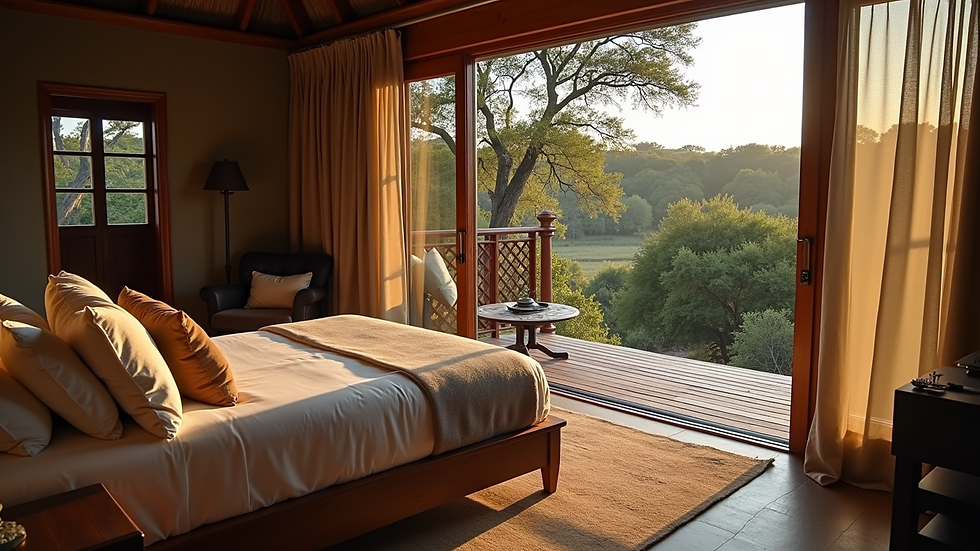 High angle view of a private chalet at Pondoro Game Lodge