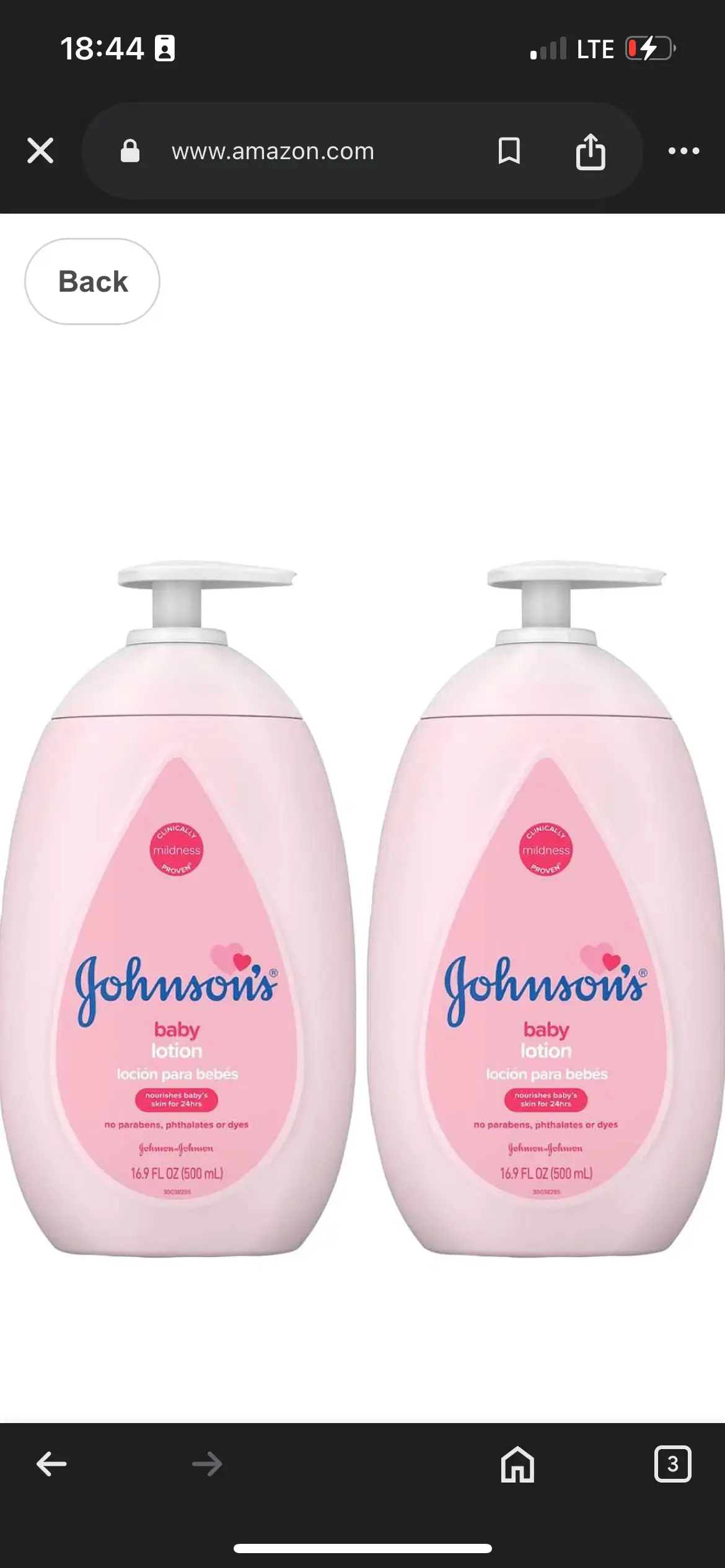 Johnsons Baby Lotion 16.9 Ounce Pump (500ml) (2 Pack)