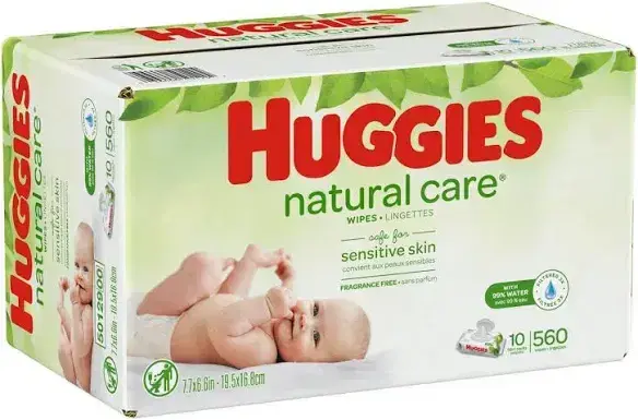 Miniatura: Huggies Natural Care sensitive baby wipes
