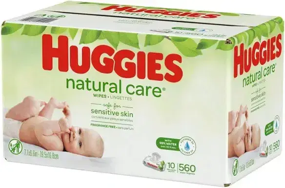 Miniatura: Huggies Natural Care sensitive baby wipes