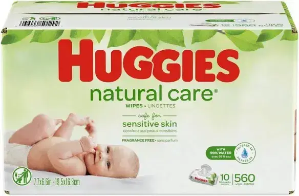 Miniatura: Huggies Natural Care sensitive baby wipes