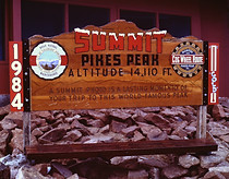 benningtonauthor.com sign at summit pikes peak