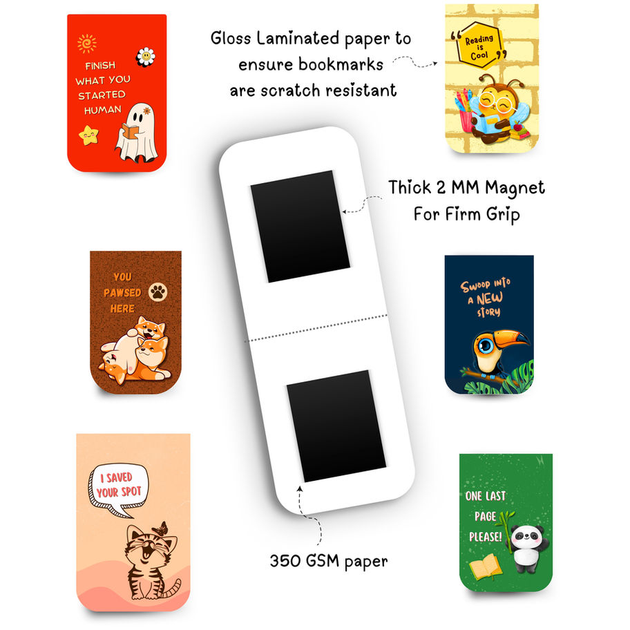 Cute animal magnetic bookmarks perfect for students, readers, and gifting