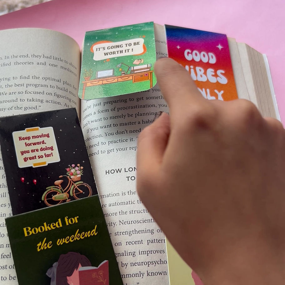 Quotes magnetic bookmark set for marking pages in books and notebooks