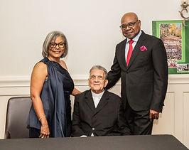Edmund Bartlett and wife Carmen with Archbishop Dufour.JPEG