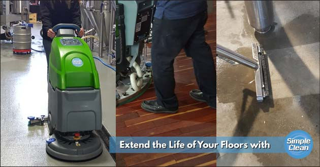 Cleaning Floors with Machine