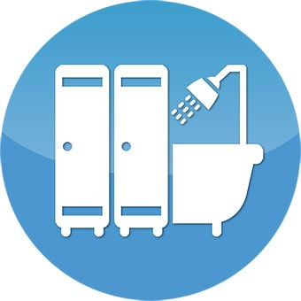 Lockers and shower icon